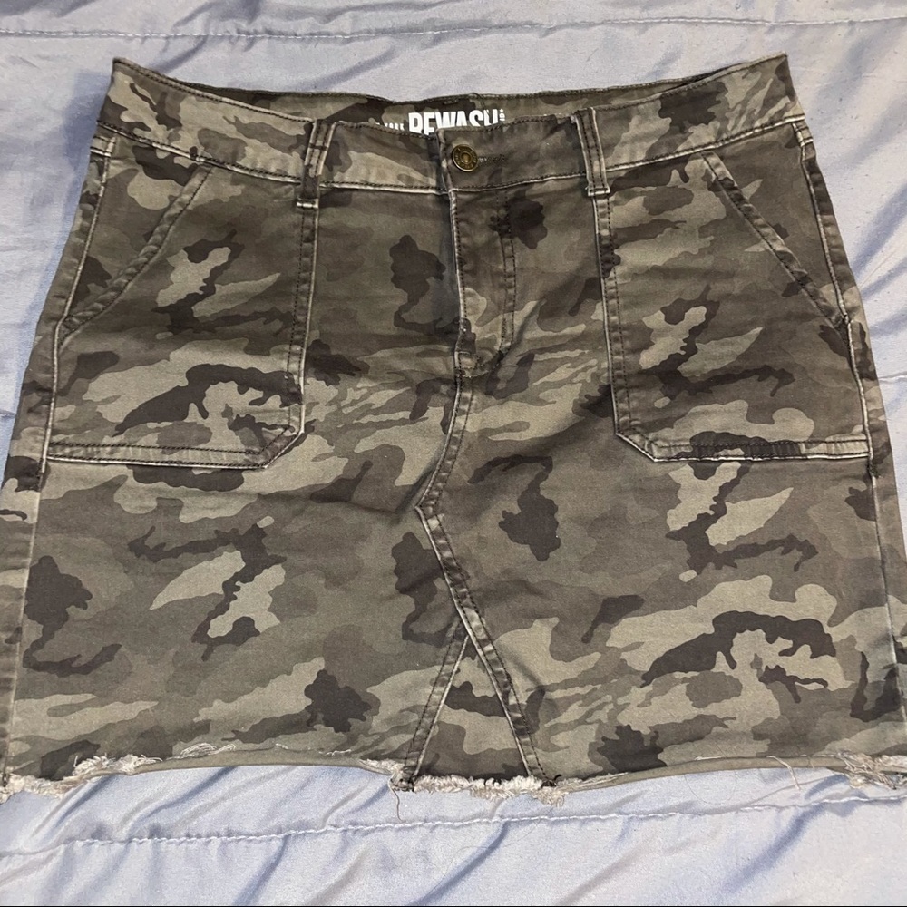 Green Camo Mini Skirt
